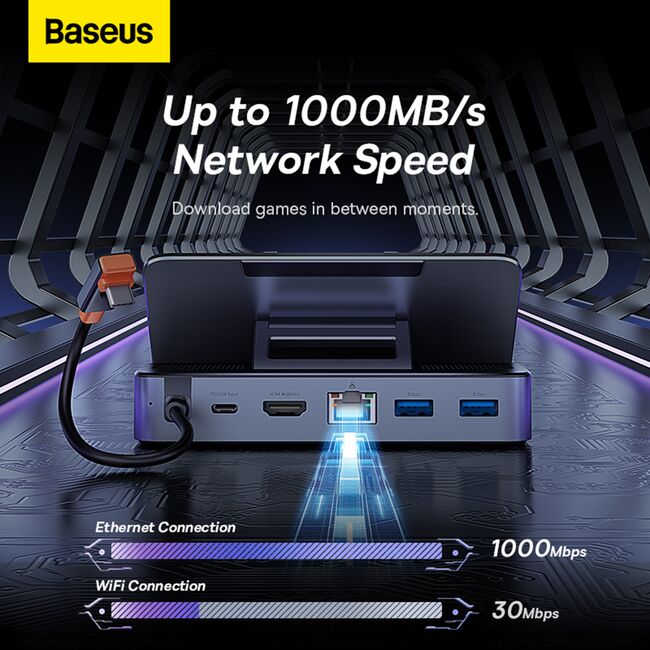 Docking Station GamerX PD100W, 4K@60Hz Baseus, B00052900811-00