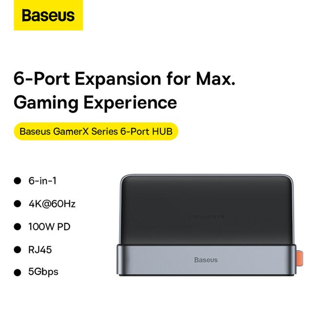 Docking Station GamerX PD100W, 4K@60Hz Baseus, B00052900811-00