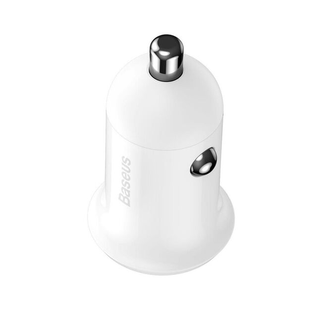 Incarcator auto bricheta USB Baseus, 4.8A, alb, CCALLP-02