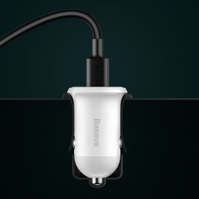 Incarcator auto bricheta USB Baseus, 4.8A, alb, CCALLP-02