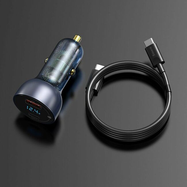 Incarcator auto Baseus 65W, cablu Type-C 100W, TZCCKX-0G