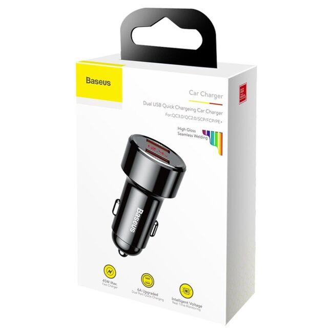 Incarcator auto bricheta Fast Charge Baseus Magic, 45W, negru