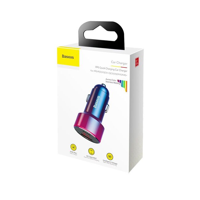 Incarcator auto bricheta Type C Baseus Magic, 45W, multicolor