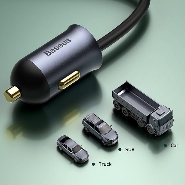 Incarcator auto USB Fast Charge Baseus, 120W, gri, CCBT-B0G