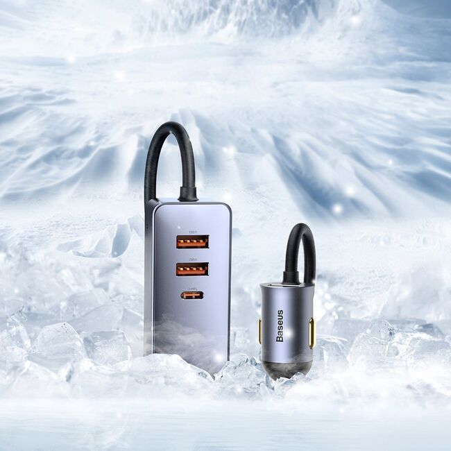 Incarcator auto USB Fast Charge Baseus, 120W, gri, CCBT-B0G