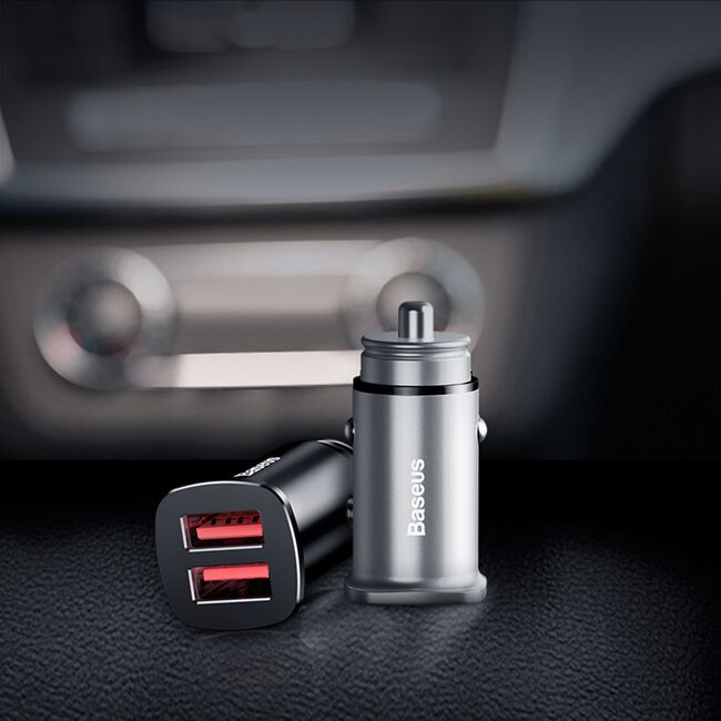 Incarcator auto Baseus Fast Charge 2x USB, negru, CCALL-DS01