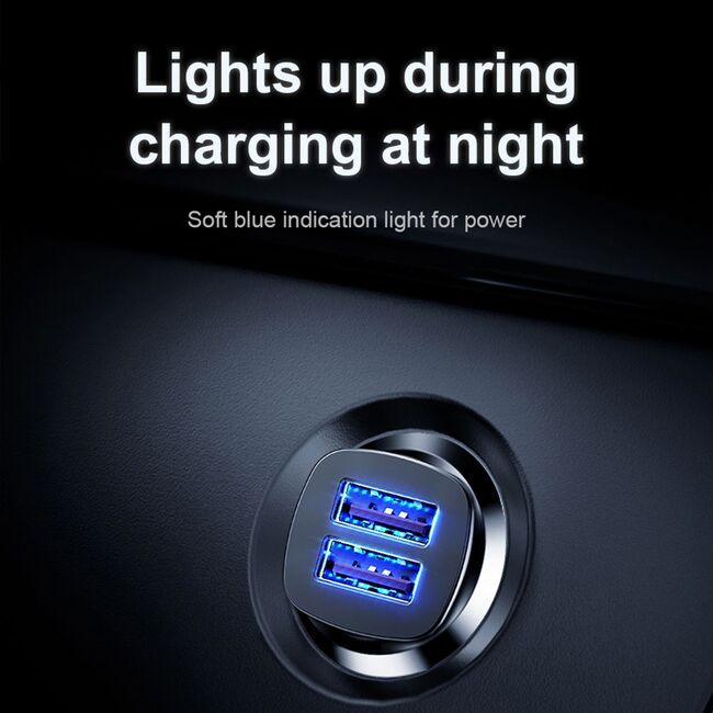 Incarcator auto Baseus Fast Charge 2x USB, negru, CCALL-DS01