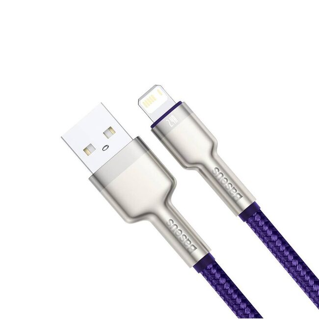 Cablu de date USB la Lightning Baseus, 2.4A, 1m, mov, CALJK-A05