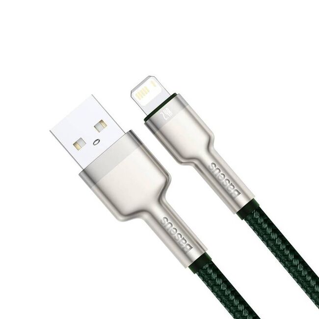 Cablu de date USB la Lightning Baseus, 2.4A, 1m, verde, CALJK-A06