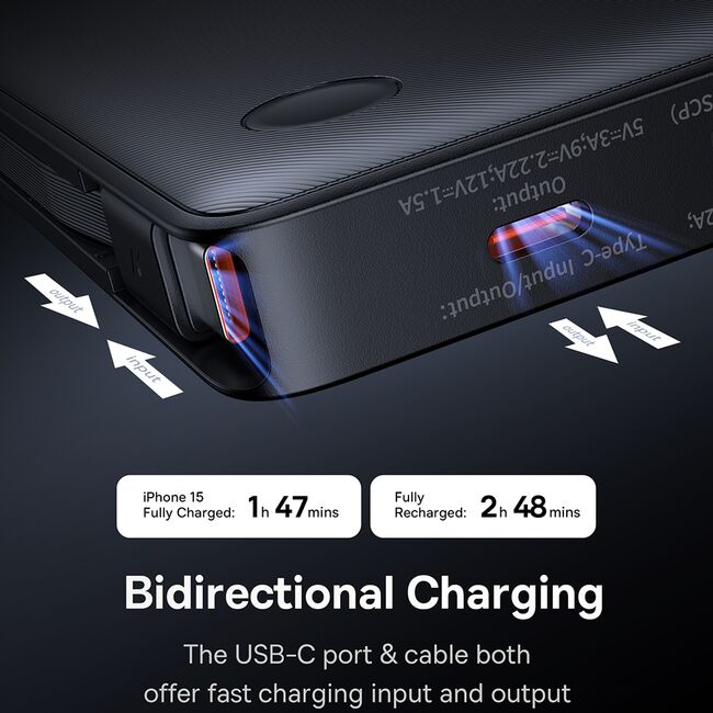 Powerbank tip C, iPhone Baseus, 10000mAh, P10067501123-00
