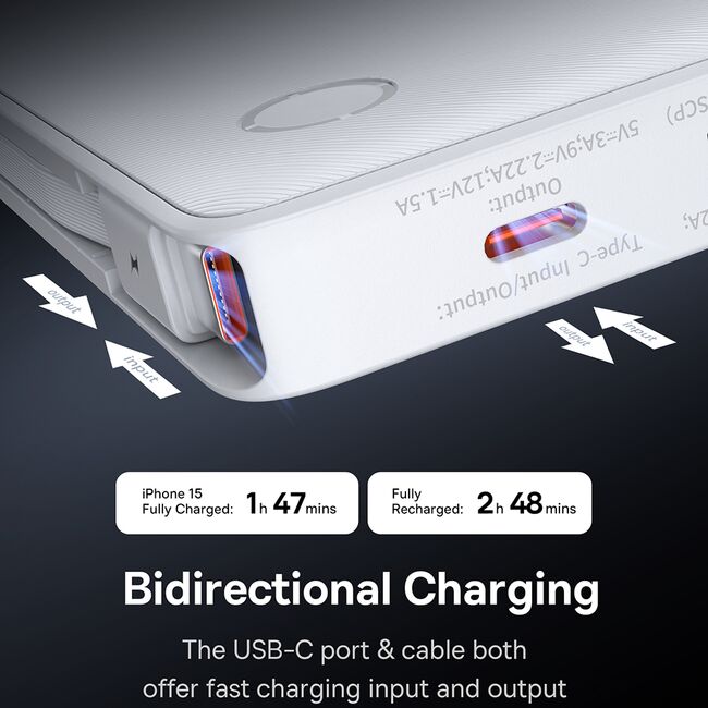 Powerbank tip C, iPhone Baseus, 10000mAh, P10067501213-00