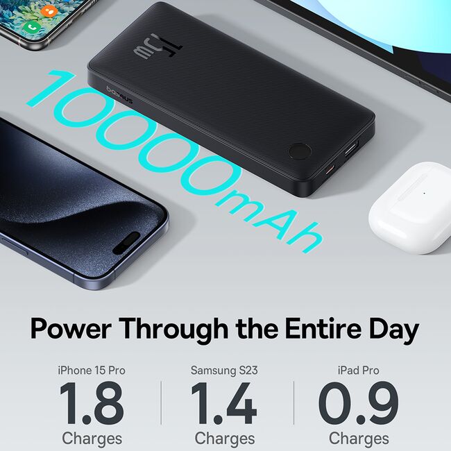 Powerbank USB Type-C Baseus, 15W, 10000mAh, P10067500123-00