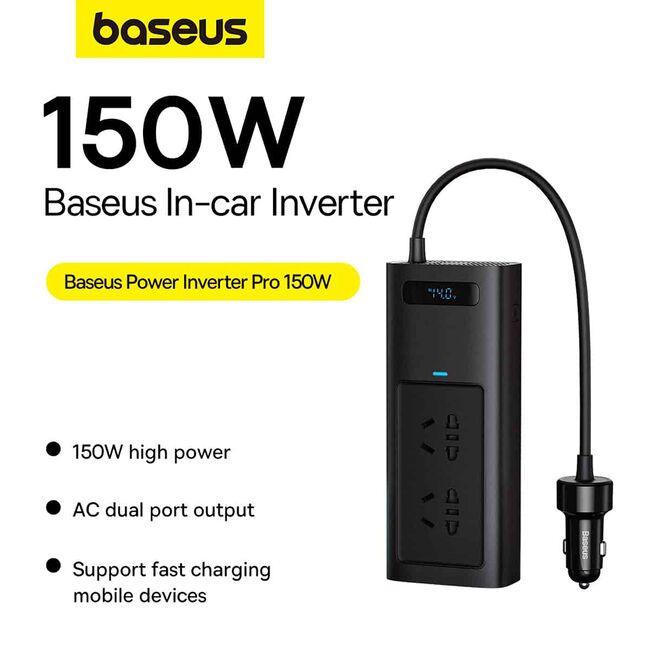 Invertor electric 220V Baseus Pro, 150W, negru, CGNB020101