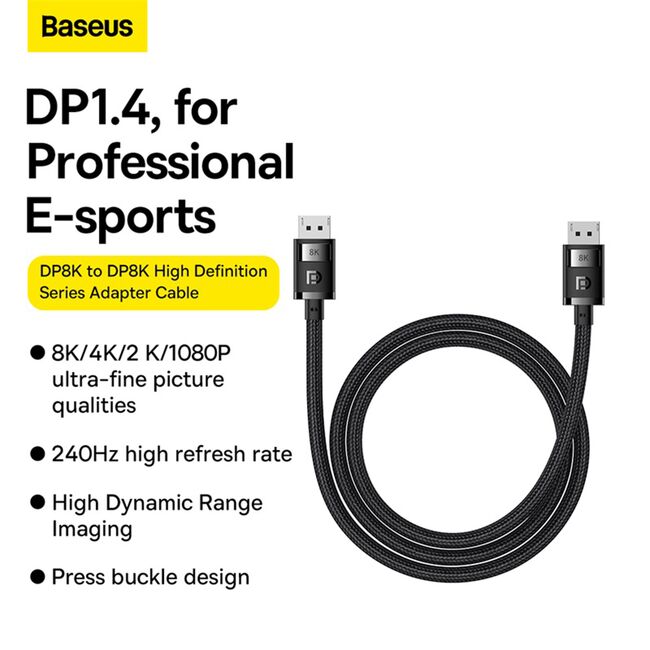 Cablu video DisplayPort 8K@60Hz, 1.5m Baseus B00633706111-01