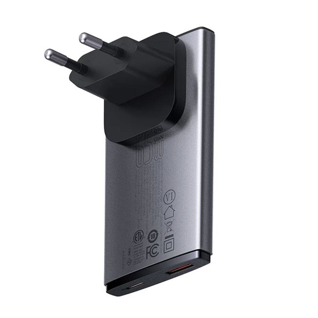 Incarcator USB Type-C, plug UE/UK GaN5 Pro flat design+ cablu tip C Baseus, CCGP150113