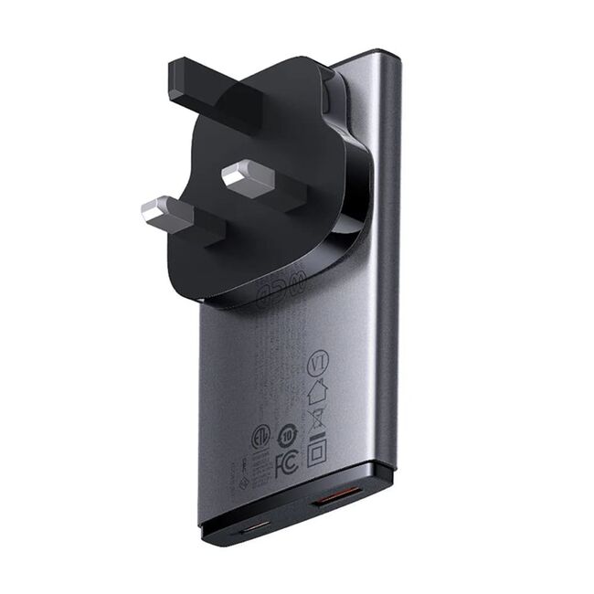 Incarcator USB Type-C, plug UE/UK GaN5 Pro flat design+ cablu tip C Baseus, CCGP150113