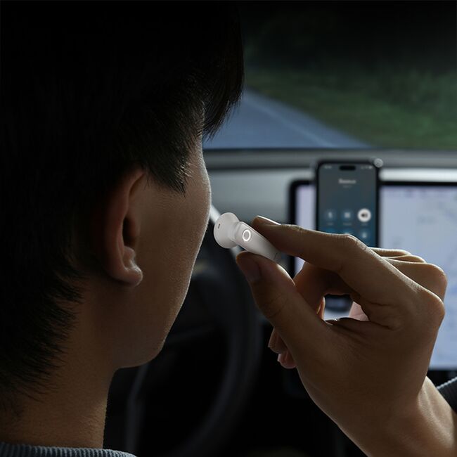 Casca Bluetooth wireless Baseus cu microfon CM10, alb