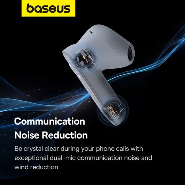 Casca Bluetooth wireless Baseus cu microfon CM10, alb