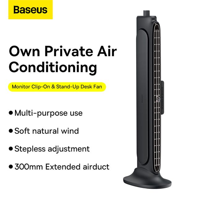 Ventilator de birou pentru monitor Baseus ACQS000001, negru