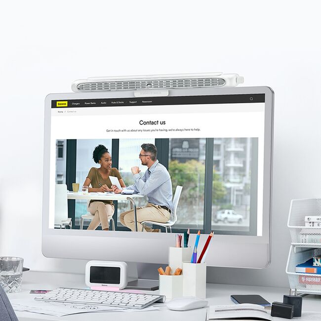 Ventilator de birou pentru monitor Baseus ACQS000002, alb