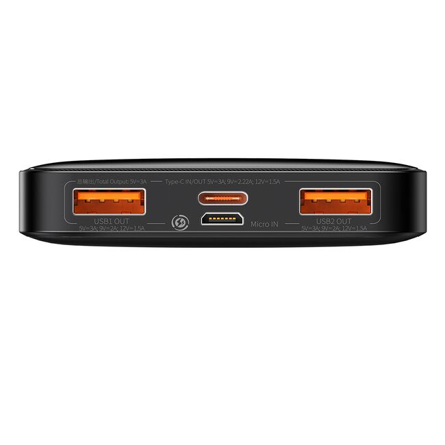 Baterie externa 10000mAh Baseus, 2xUSB, USB-C, Micro-USB, PPBD050301