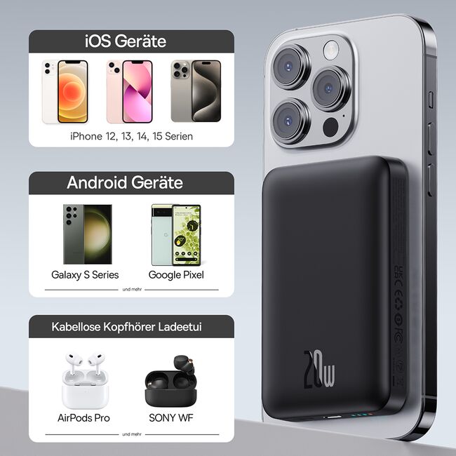 Powerbank wireless MagSafe 10000mAh Baseus, P10059001113-00