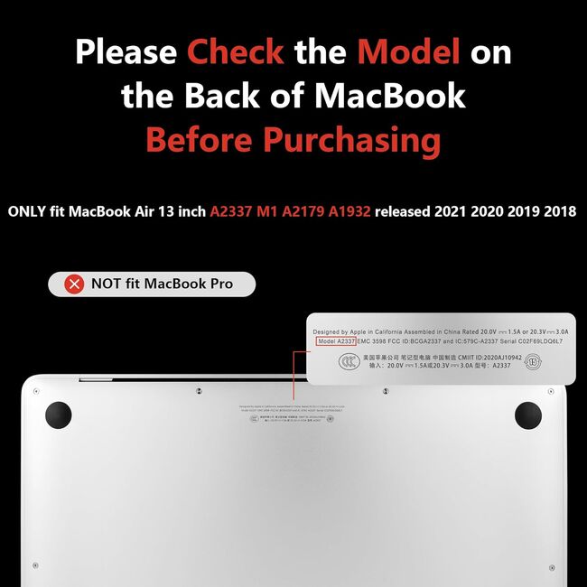 Carcasa pentru MacBook Air 13 M1 Hard Shell Frost, transparent mat
