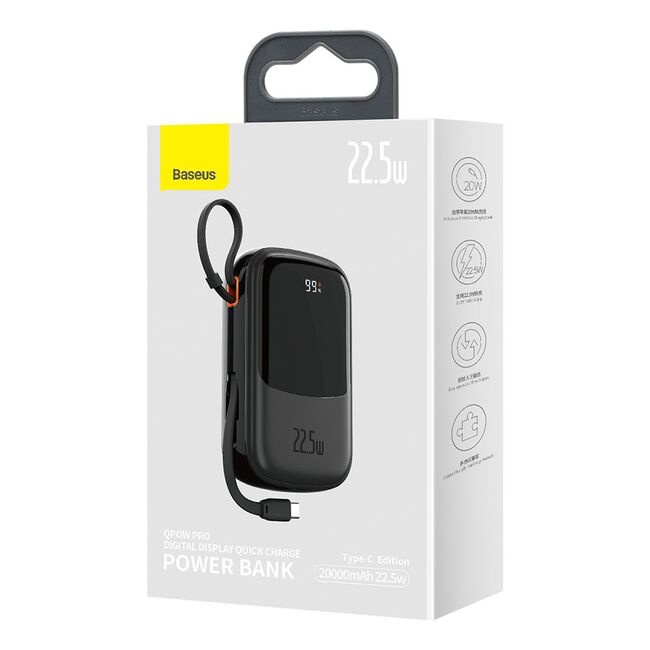 Acumulator extern 20000mAh Baseus cu cablu tip C, PPQD030105