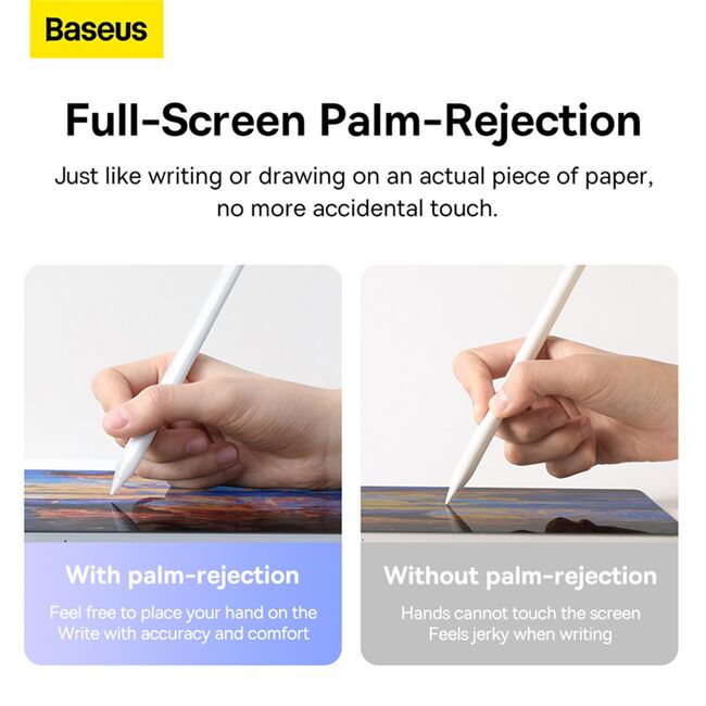 Stylus pen activ Baseus, palm rejection, alb, SXBC060202