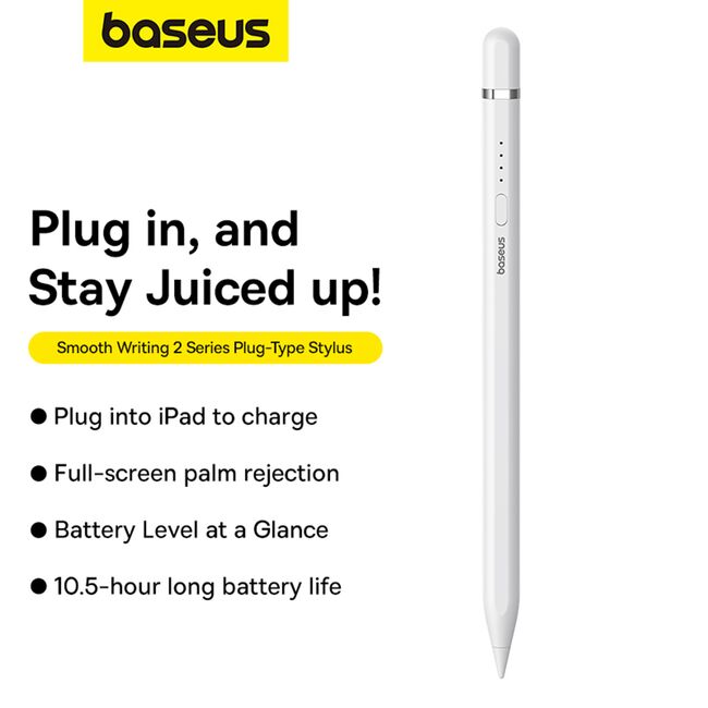 Stylus pen activ pentru iPad Baseus, P80015806211-02, alb