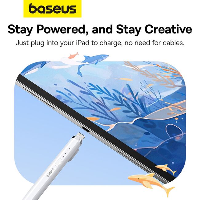 Stylus pen activ pentru iPad Baseus, P80015806211-02, alb