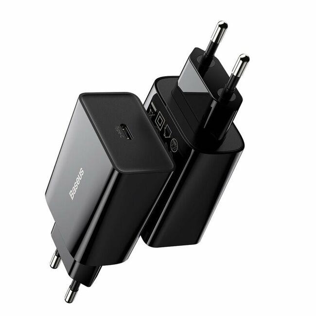 Incarcator priza USB-C Quick Charge Baseus Speed, 20W, negru