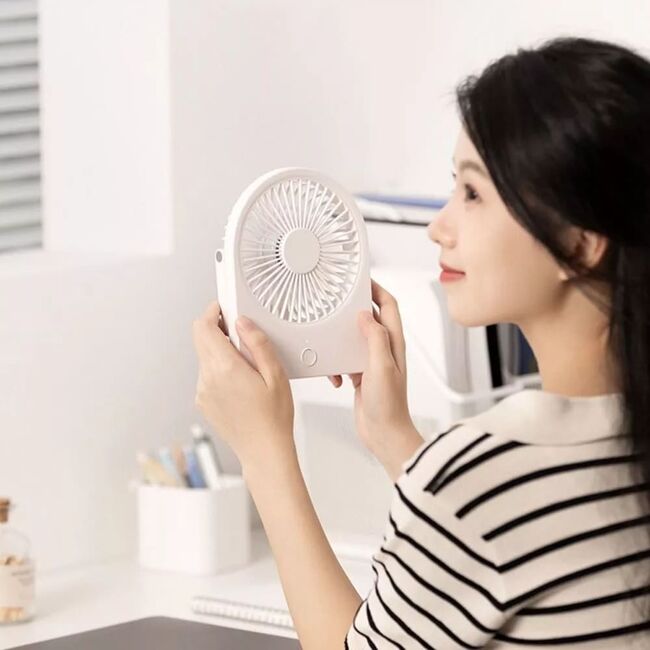 Mini ventilator birou ieftin portabil Techsuit, albastru, CT-108