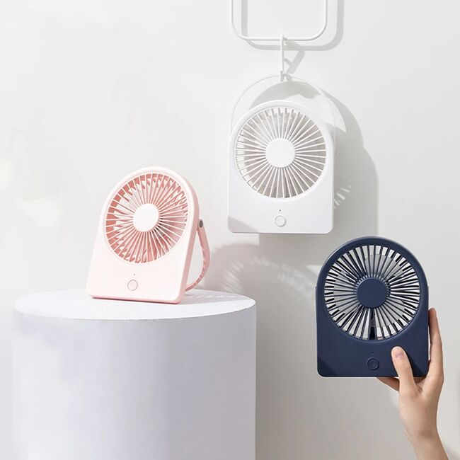Mini ventilator birou ieftin portabil Techsuit, albastru, CT-108
