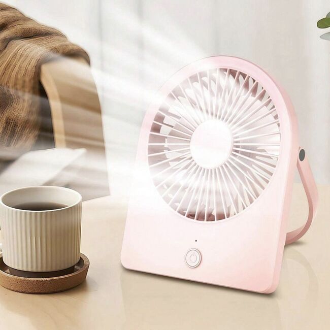Mini ventilator birou ieftin portabil Techsuit, albastru, CT-108