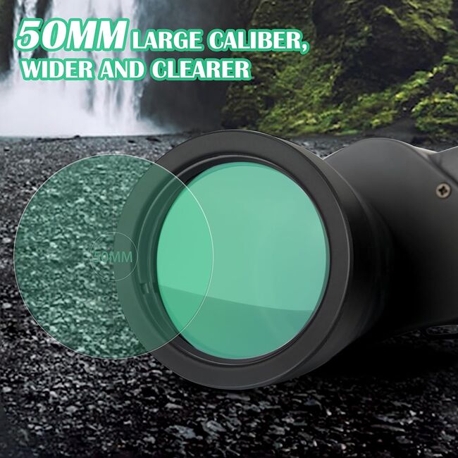 Binoclu Profesional 20x50 mm, cu Prisma BAK4 si Lentile FMC, Waterproof, Long Range, ideal activitati in aer liber, concerte, negru