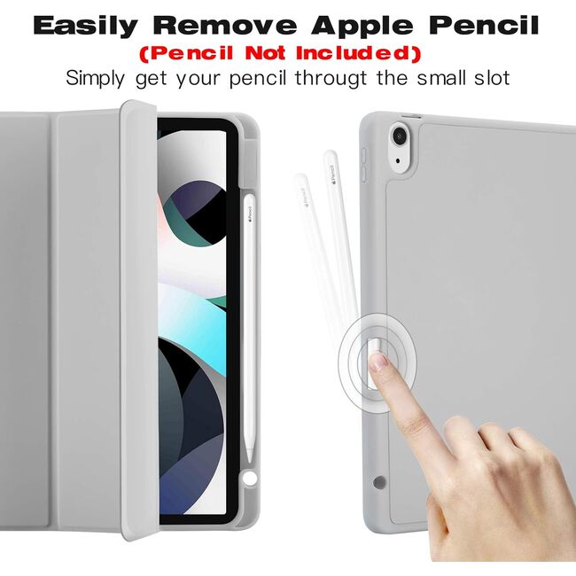 Husa pentru Apple iPad Air 13 2025 / 2024 M3, M2 cu functie wake-up/sleep si compartiment pentru Apple Pen, tip stand, space grey