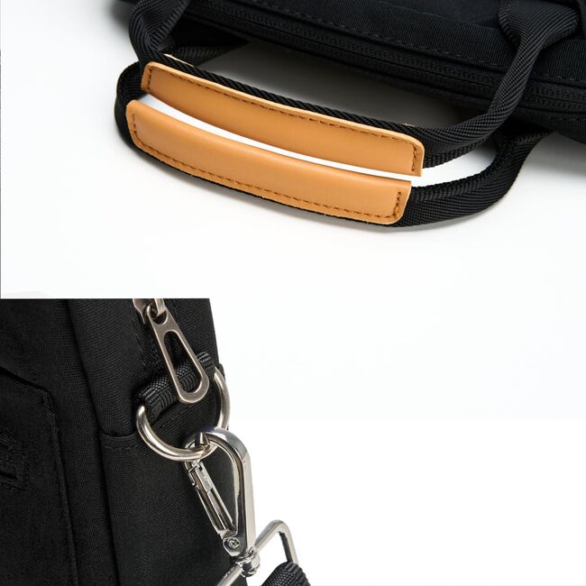 Geanta / Husa pentru tableta pana la 12.9 inch si laptop 13.3 inch, water resistent cu maner si curea de umar, cu fermoar, multiple buzunare, negru