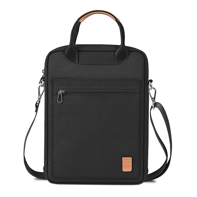 Geanta / Husa pentru tableta pana la 12.9 inch si laptop 13.3 inch, water resistent cu maner si curea de umar, cu fermoar, multiple buzunare, negru