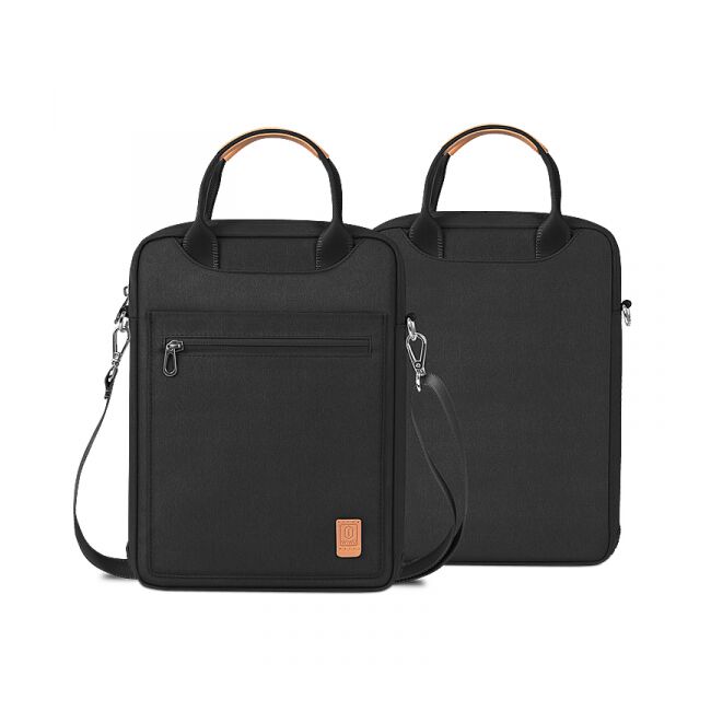 Geanta / Husa pentru tableta pana la 12.9 inch si laptop 13.3 inch, water resistent cu maner si curea de umar, cu fermoar, multiple buzunare, negru