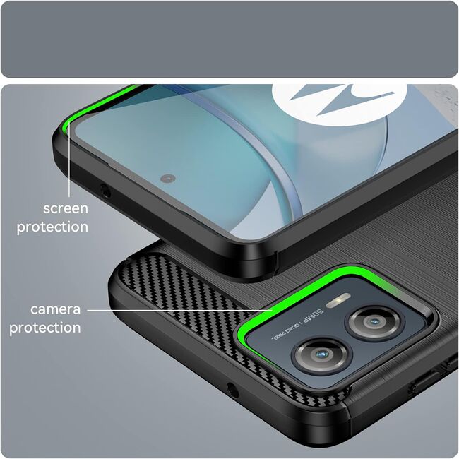 Husa pentru Motorola Edge 50 Fusion Carbon Liquid Silicone, negru