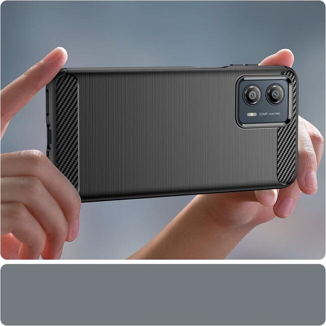 Husa pentru Motorola Edge 50 Fusion Carbon Liquid Silicone, negru