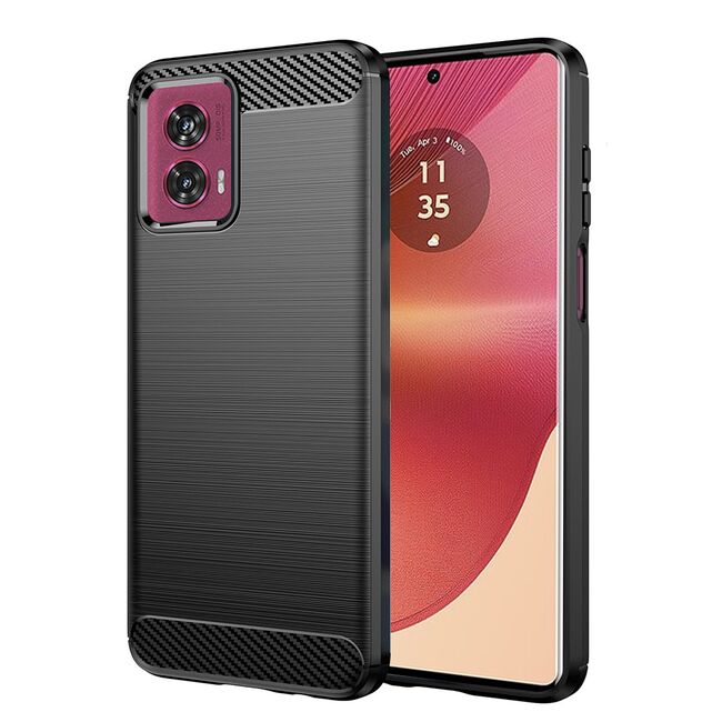Husa pentru Motorola Edge 50 Fusion Carbon Liquid Silicone, negru