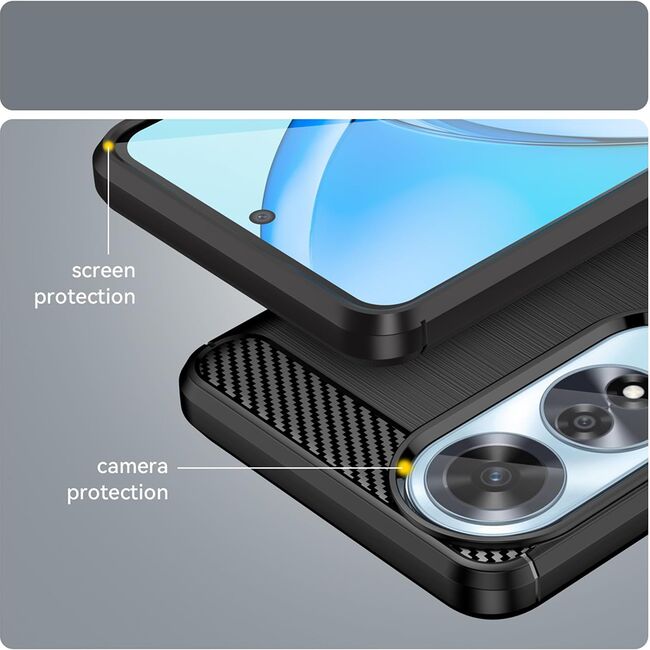 Husa pentru Oppo A60 Carbon Liquid Silicone, negru