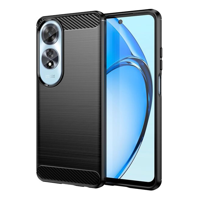 Husa pentru Oppo A60 Carbon Liquid Silicone, negru
