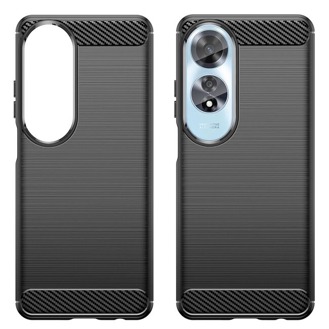 Husa pentru Oppo A60 Carbon Liquid Silicone, negru