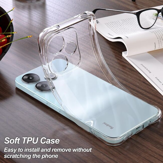Husa pentru Xiaomi Redmi 13 Anti-Shock 1.5mm, cu protectie pentru lentile, transparenta