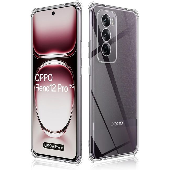 Husa pentru Oppo Reno 12 Pro Anti-Shock 1.5mm reinforced 4 corners, transparent