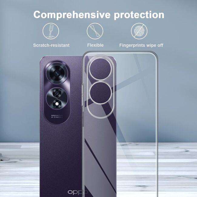 Husa pentru Oppo A60 Anti-Shock 1.5mm, cu protectie lentile, transparent