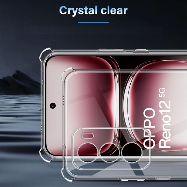 Husa pentru Oppo Reno 12 Anti-Shock 1.5mm reinforced 4 corners, transparent